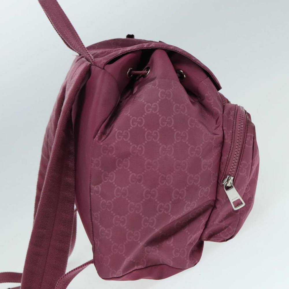 GUCCI GG Canvas Backpack Nylon Purple Silver 406361 Auth 86158 - Picture 4 of 16